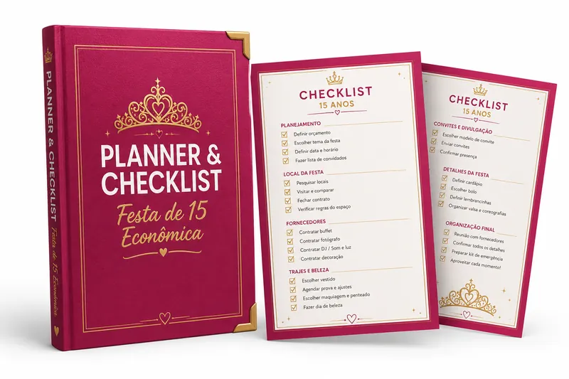 Mockup do Planner e Checklist da festa