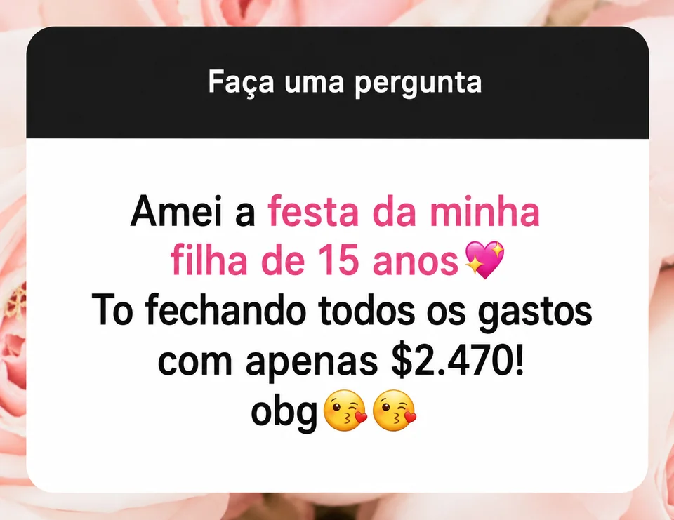 Depoimento story Instagram: mãe de debutante