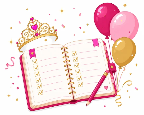 Ilustração: planner e checklist de festa